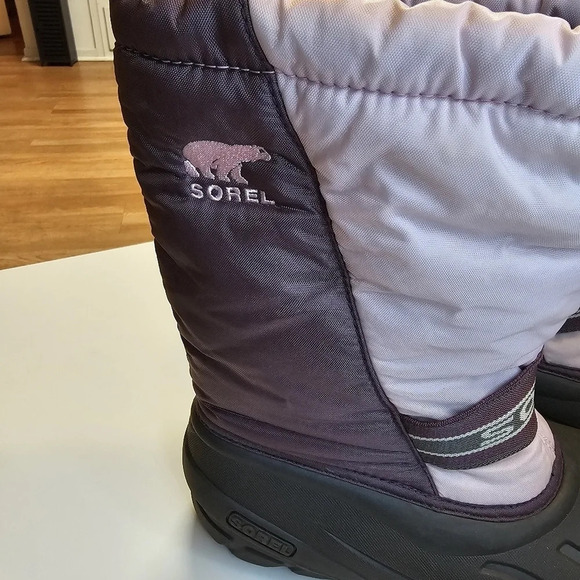 Sorel Winter Snow Boots Insulated Drawstring Purple Pink Size 5 - Picture 2 of 13
